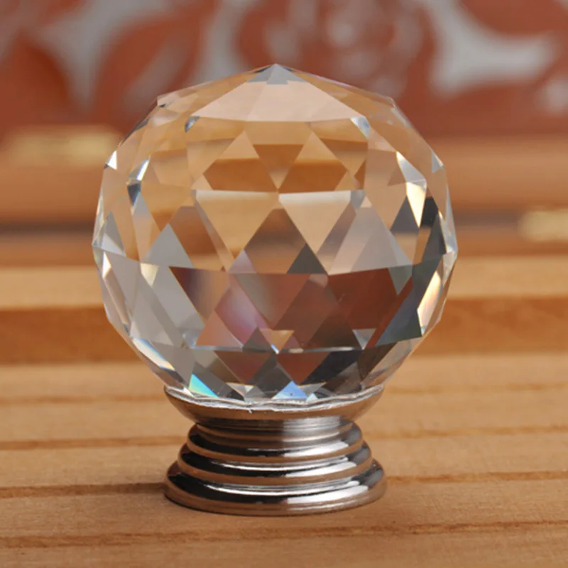 30mm Round K9 Crystal handles Cabinet Door Drawer Glass knob Wardrobe Pulls and furniture Handle knobs pulls for cabinets | Обустройство