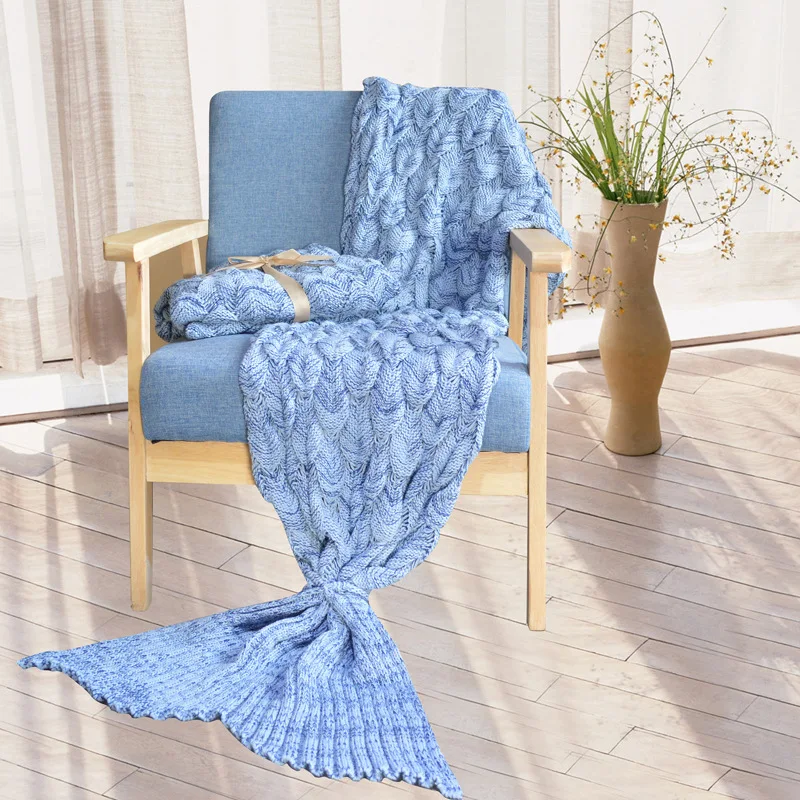 YIRUIO мягкое вязаное одеяло в виде хвоста русалки красивый модный Повседневный