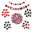 Тема казино покер конфетти игральные карты баннер гирлянда свадьба ночь лас-вегас игровая комната декор для клуба праздничные принадлежности