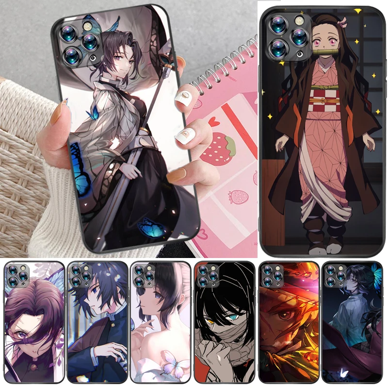 

Demon Slayer Kimetsu No Yaiba Kamado Tanjirou Kamado Nezuko Agatsuma Zenitsu Phone Case For iPhone XR XS Max Funda Back Cover