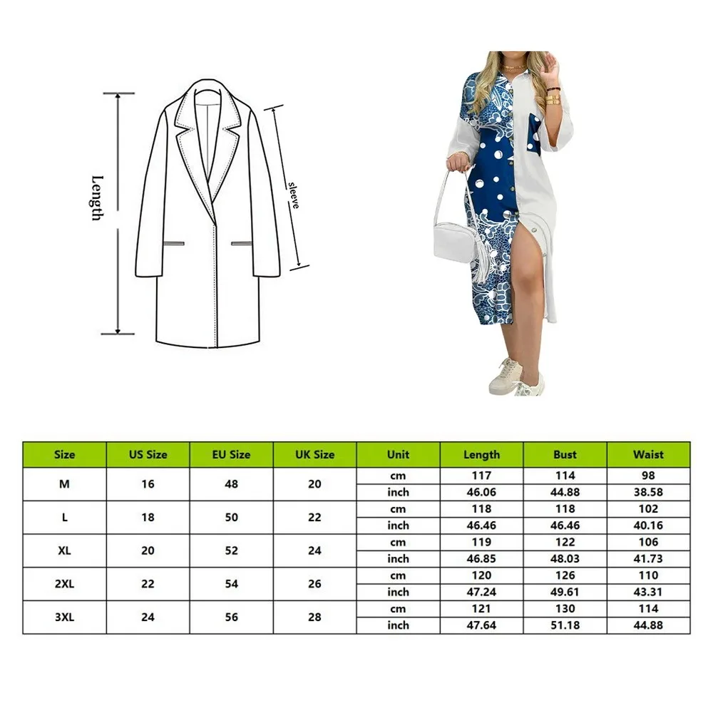 

Colorblock Slim Long-sleeved Shirt Dress Home Streetwear Commuter Plus Size Women's Clothing New Casual Fashion Split Dress