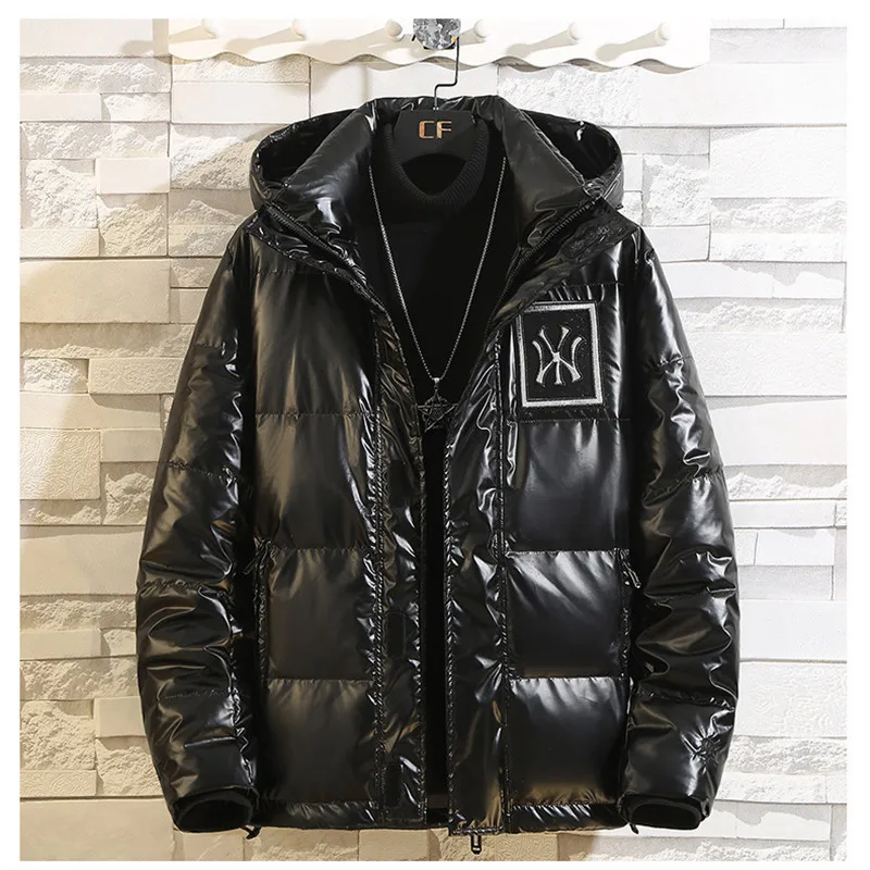 

2020 Winter Men's Glossy Down Jacket Men's Short Korean Bread Jacket Casual Trendy Men's Hooded Thicken Jacket