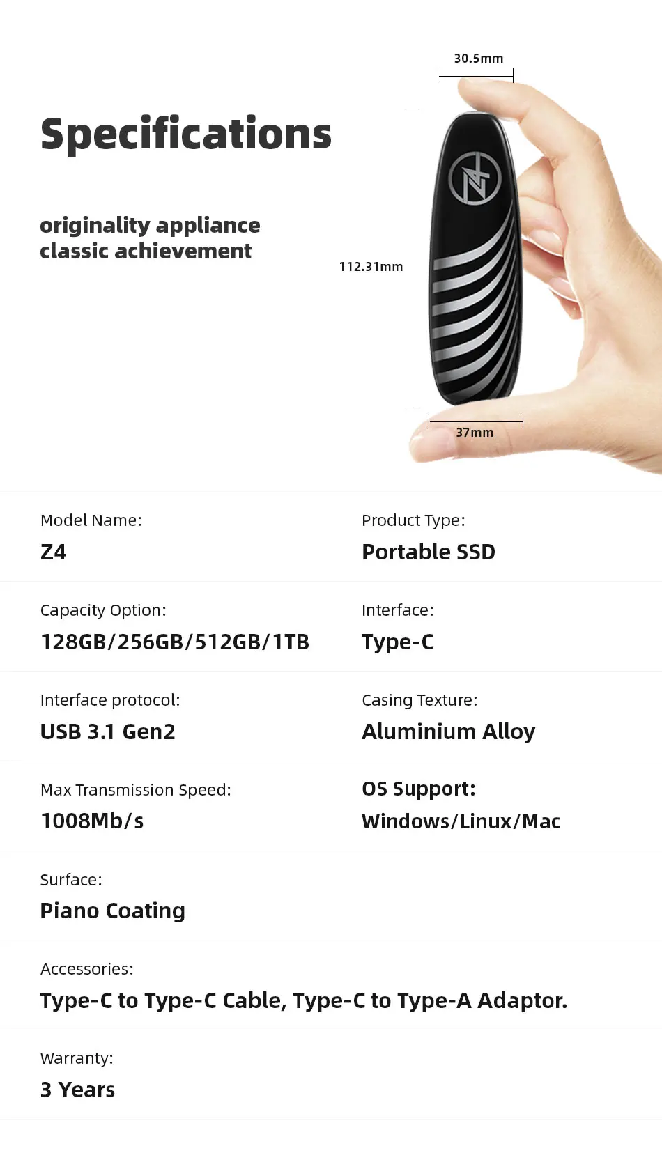 KingSpec портативный SSD 240 ГБ 120 ГБ 1 ТБ внешний SSD жесткий диск твердотельный накопитель hd externo 1 ТБ ssd Портативный usb type c 3,1 накопитель