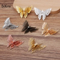 boyute 10pcs 2535mm metal brass filigree butterfly pendant charms for jewelry making accessories