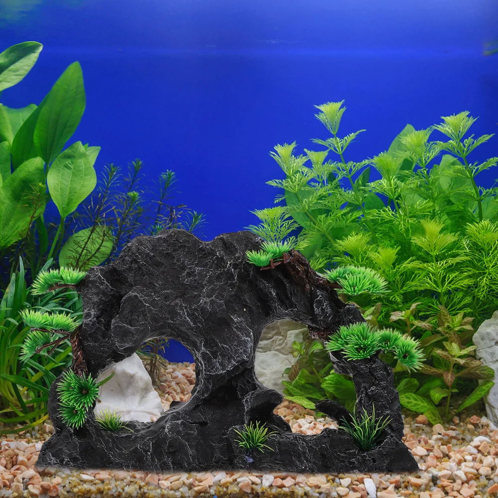 

1Pc Aquarium Decoration Fish Tank Hill Statue Tabletop Ornament Room Decor