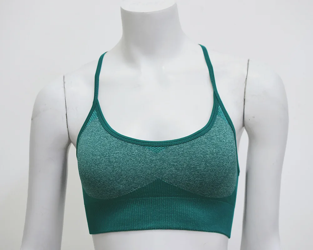 Green Спортивный бюстгальтер, топы для женщин, для фитнеса, сексуальный, открытая спина, быстросохнущий, для спортзала, топ, пуш-ап, мягкий, энергетический, бесшовный, спортивный, бюстгальтеры L - Цвет: Green