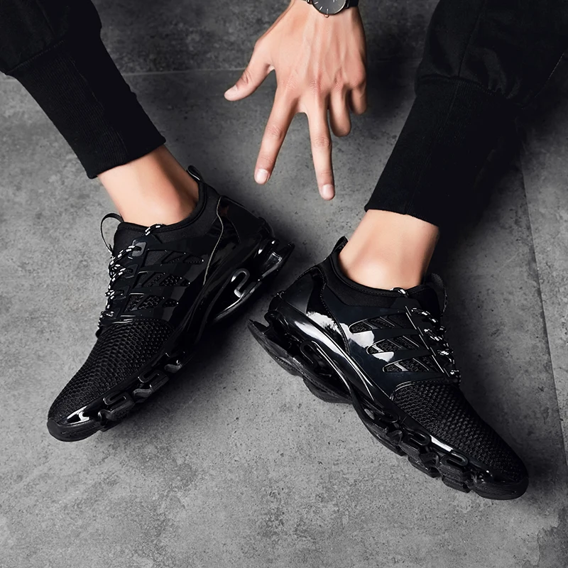 

QWEDF 2019 Spring Men Casual Shoes Outdoor Breathable Jogging Sport Blade Shoes Fashion Men Walking Sneakers Big Size G1-16