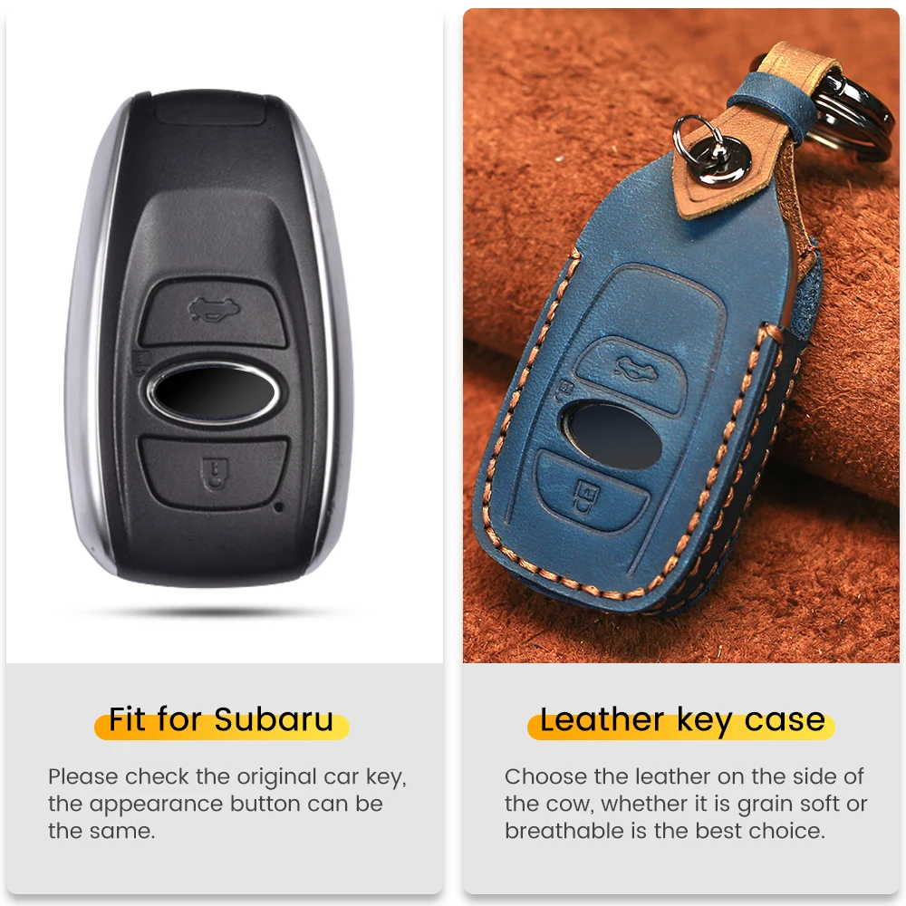 KEYYOU Protector Keychain Keyless For Subaru Forester Impreza Outback WRX BRZ XV Crosstrek Genuine Leather Car Key Case Cover | Автомобили