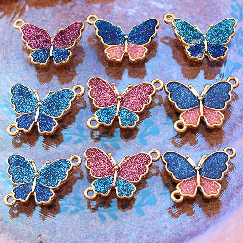 DIY Butterfly Initial Necklace Jewelry Pendant Earring Necklace Keychain Pendant Accessories Material Wholesale