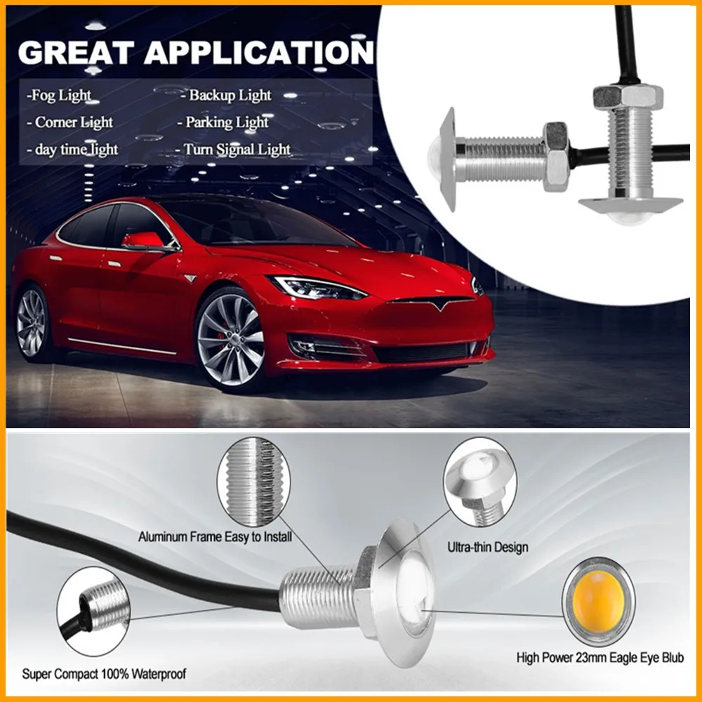 Автомобильный ультра тонкий 18/Гавайская гитара 23 мм светодиодный ДХО “орлиный