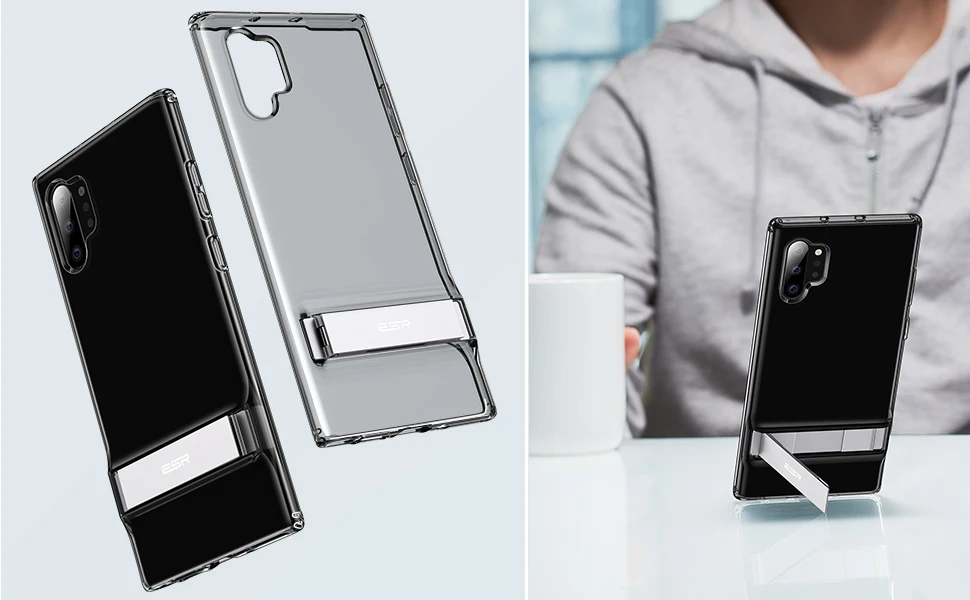 ESR прозрачный деловой чехол для телефона для samsung Galaxy Note 10 Plus+ 5G металлическая подставка противоударный ТПУ чехол для samsung