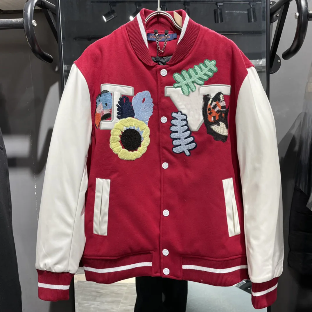 

2021 Men Women Jacket Casual Fashion Art Embroidery Patchwork High Quality Baseball Collar Jacket Couple Jacket