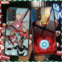 luxury marvel iron man tempered glass case phone for samsung galaxy a51 a71 a60 a70s a70 a80 a21s a41 a20e a50 a30s 5g a32 a40s
