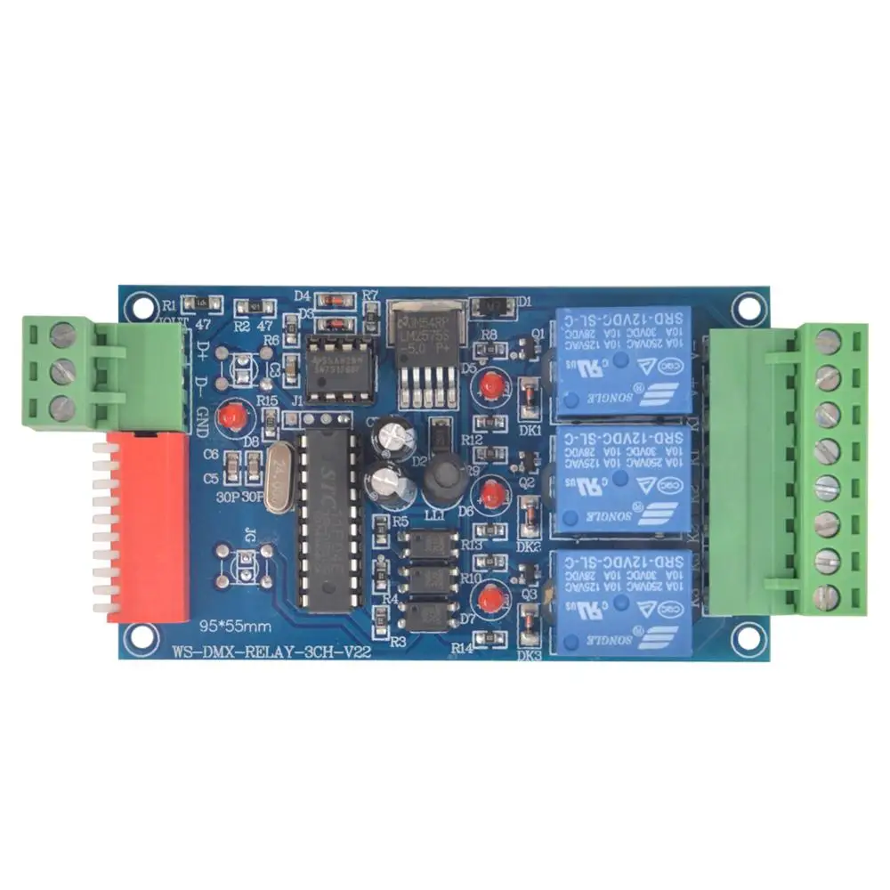 1 шт. 3-канальный релейный контроллер DMX 512 декодер RGB светодиодный ленточный