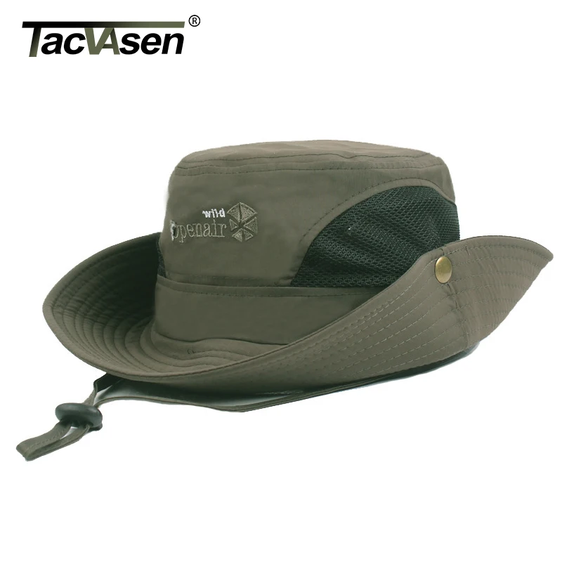 TACVASEN тактическая снайперская шляпа Boonie, мужская летняя защищенная от ультрафиолета легкая Панама, хлопковые сетчатые рыбий поход солнцезащитные шляпы кепки с широкими полями