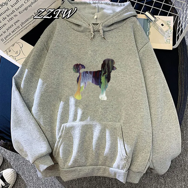 

Autumn Streetwear Colorful Poodle Dog Watercolor Hoodie Printing Hoodies Harajuku Winter Hoodie Loose Korean Style Sweatshirt