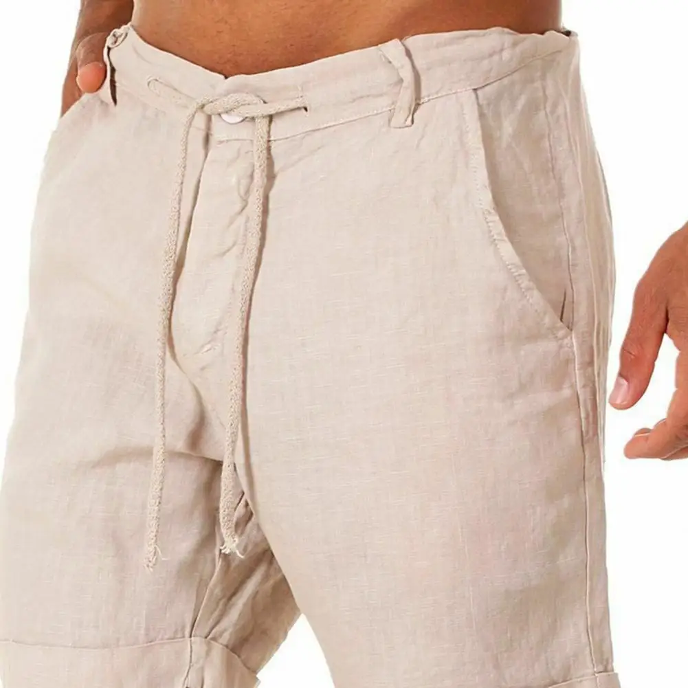 

Shorts Solid Color Men Mid Rise Drawstring Pockets Loose Knee-length Shorts Short Pants for Sports legging