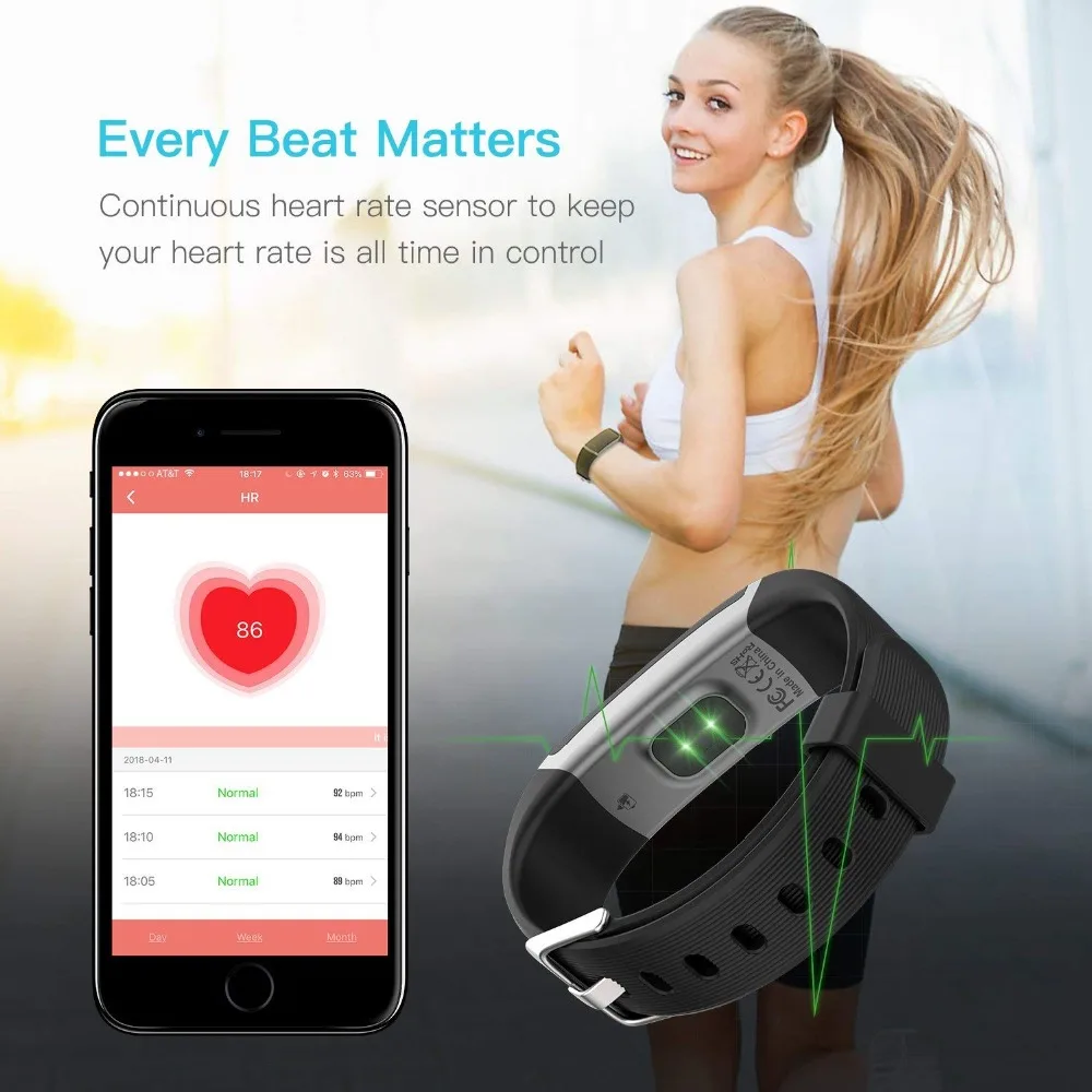 Wearpai цветной экран Смарт браслет GT101 24 часа монитор сердечного ритма фитнес