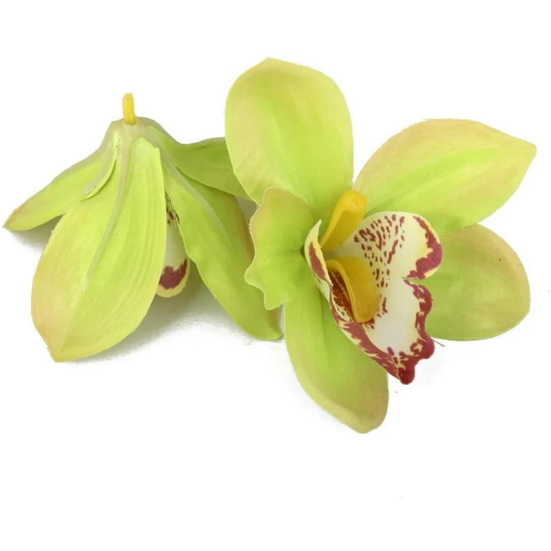 10 шт. см Орхидея из искусственного шелка Цветок голова Моделирование цимбидиума