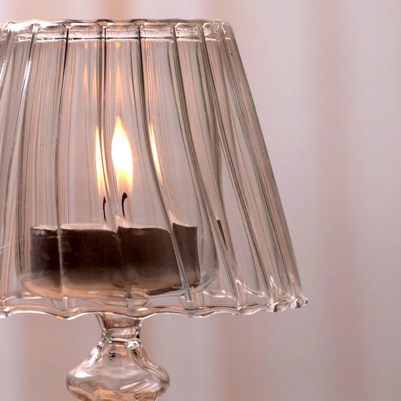 Настольная лампа Хрустальный подсвечник Винтаж прозрачное стекло Европейский