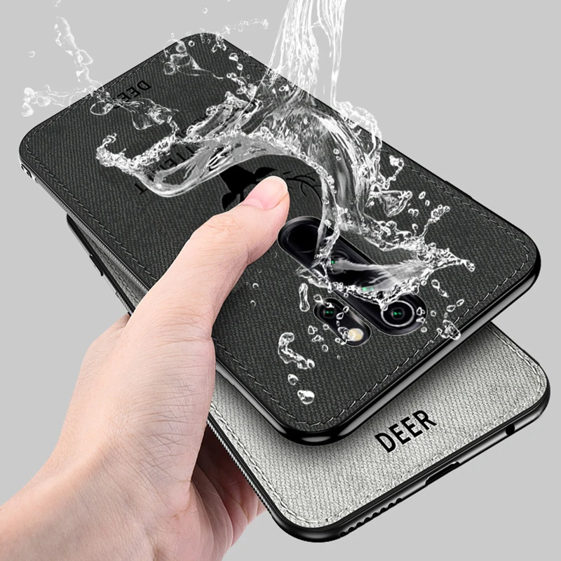 Тканевый чехол для Xiaomi Redmi Note 8 Pro классический тканевый матовый мягкий накладка