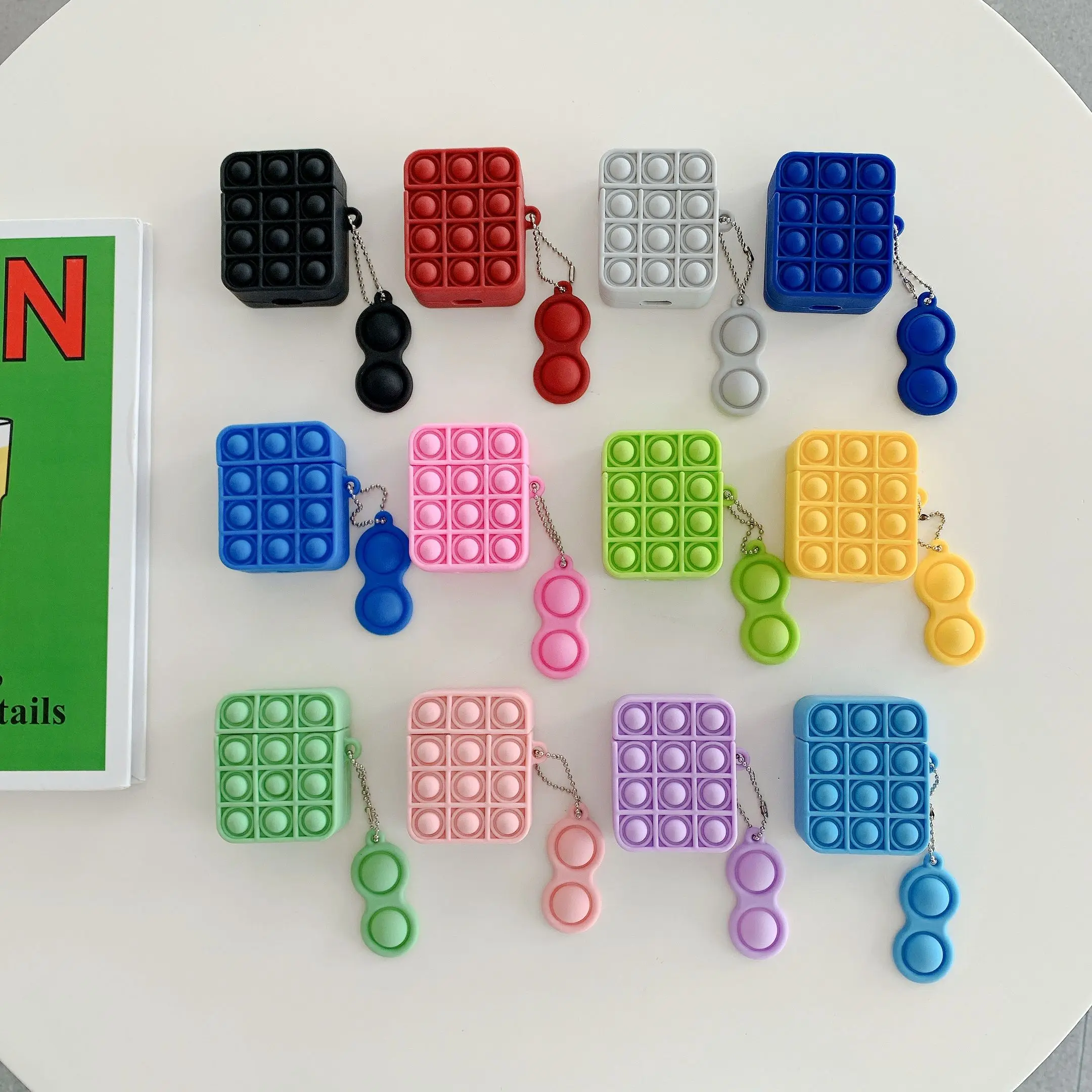 

Wireless Bluetooth Earphone Protect Cover NEW 3D Cute Color Earphone Case Charge Box Unzip Soft Silicone