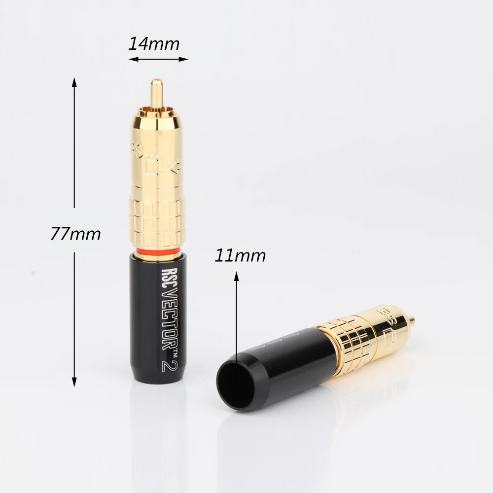 Позолоченный разъем RCA Taralabs RSC Vector-2 для сигнального аудио соединительного кабеля