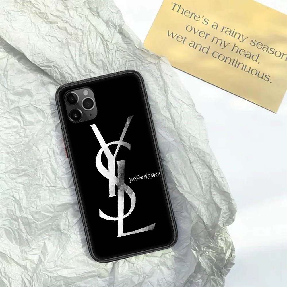 

French Luxury Brand Y-YSLS Phone Case For Iphone 11 12 Mini PRO XR X XS MAX 6 6s 7 8 Plus 4 5 5s SE 2020 black Cell Painting