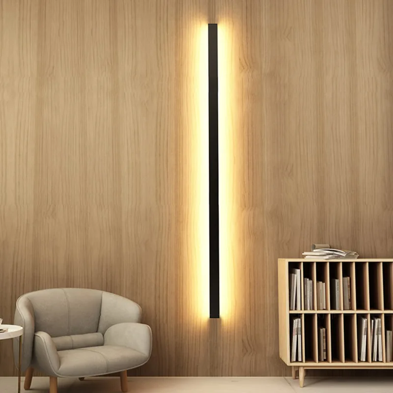 Современная настенная лампа с длинными полосками светильник из алюминия в
