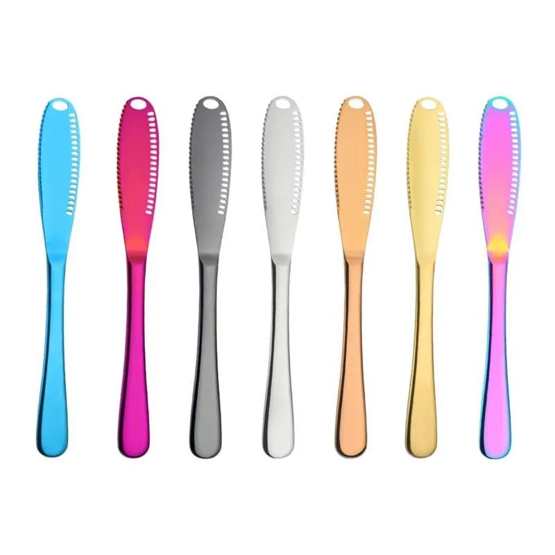 

Multifunction Steel Butter Cutter Knife Cream Knife Spreaders Western Cheese Bread Knife Jam Knife Utensil Tools H5V9