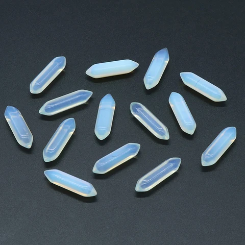 Натуральный розовый кварц и опал, двуглавый конус, 1 шт.