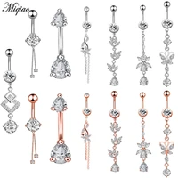 miqiao hot new style belly button ring creative and exquisite zircon belly button nail body piercing jewelry