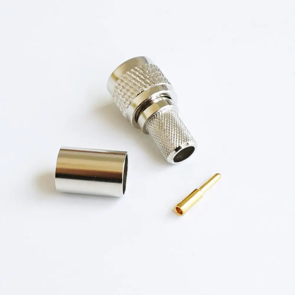 miniUHF MINI UHF Male Plug RF Coax Connector Socket Crimp for RG5 RG6 LMR300 RG304 5D-FB Coaxial Straight Nickel plated - купить по