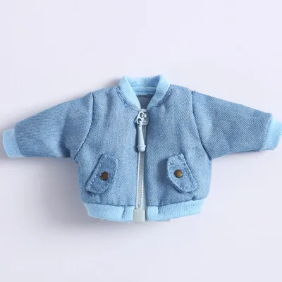 denim blue Ручной работы ob11 лазерного пальто Ob11 Куртка 1/12 кукольная одежда(подходит для Ob11, obitsu11, BJD12, средние, cu-poche - Цвет: denim blue