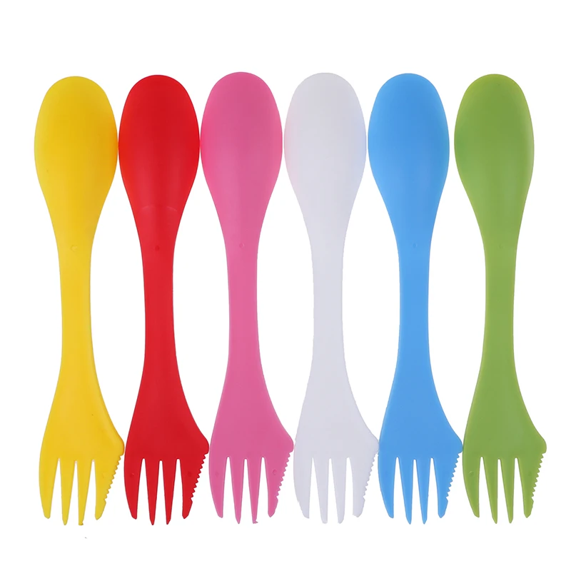 Открытый Spork 3 в 1 ложка Вилка резак путешествия Кемпинг Туризм Пикник посуда