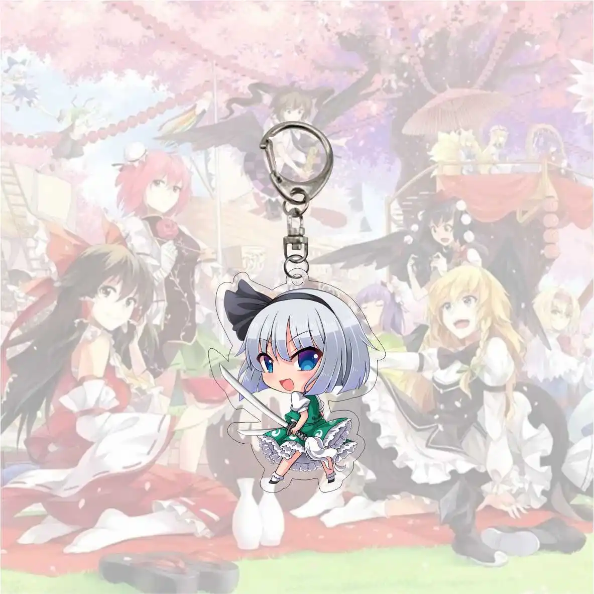 Брелок для ключей с рисунком Аниме Touhou Project Kirisame Marisa Hakurei Reimu акриловые фигурки