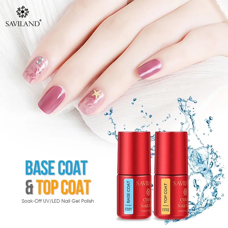 Saviland 7ml Top Base Coat Gel Nail Polish UV Semi Permanent Varnish Soak Off Primer Lacquer Art Manicure | Красота и здоровье