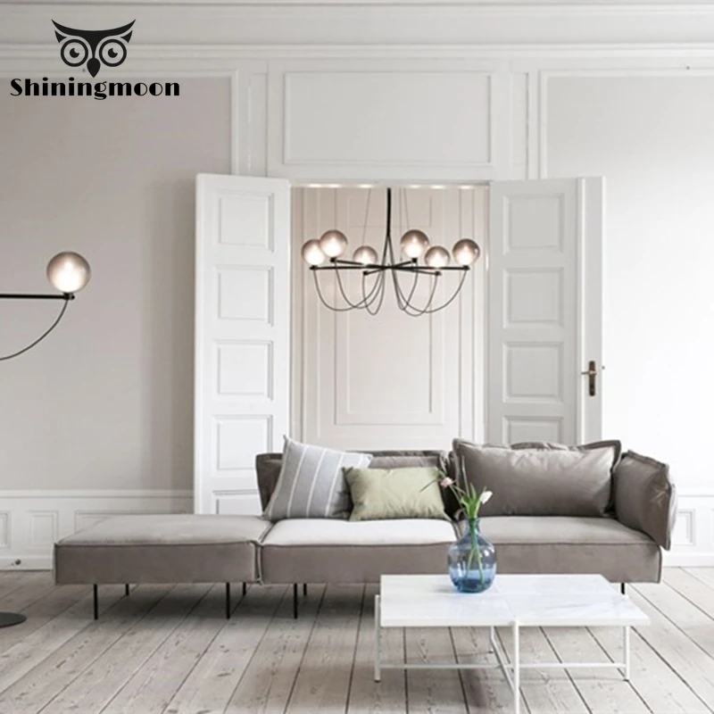 Современная стеклянная сферическая люстра роскошного дизайна в скандинавском