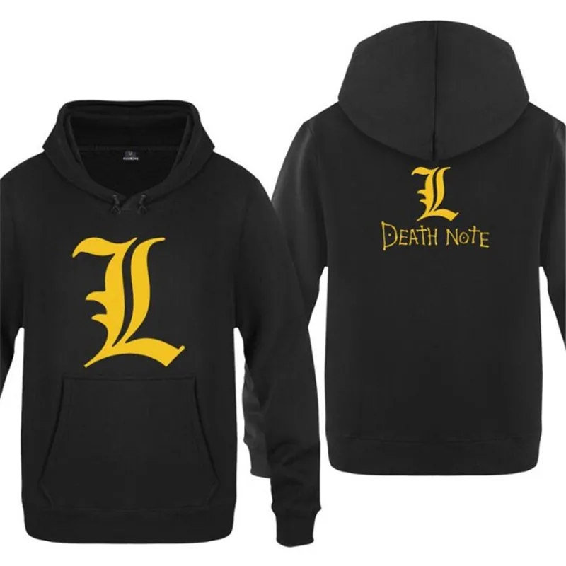 Для мужчин s толстовки аниме тетрадь смерти с принтом флисовая мужская кофта худи