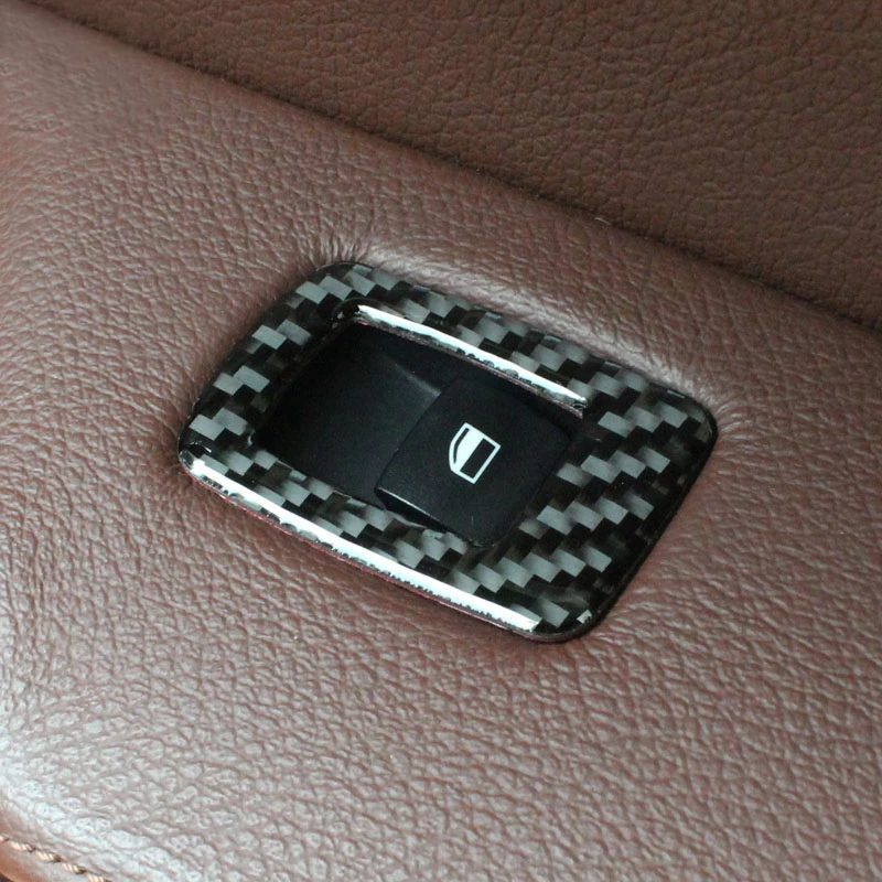 Carbon Fiber Car Door Armrest Widow Glass Lifter Button Frame Decorative Cover Trim For BMW X5 X6 E70 E71 Auto Accessories | Автомобили и