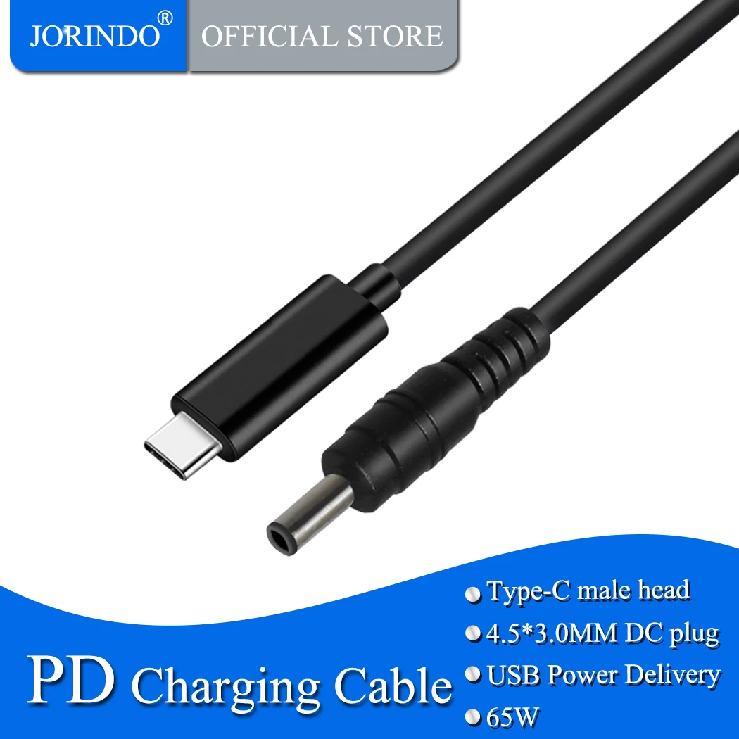 JORINDO 1 5 M/4.9FT type C Мужская головка до 4 5*3 0 мм ноутбук PD линия быстрой зарядки USB 5*0 6