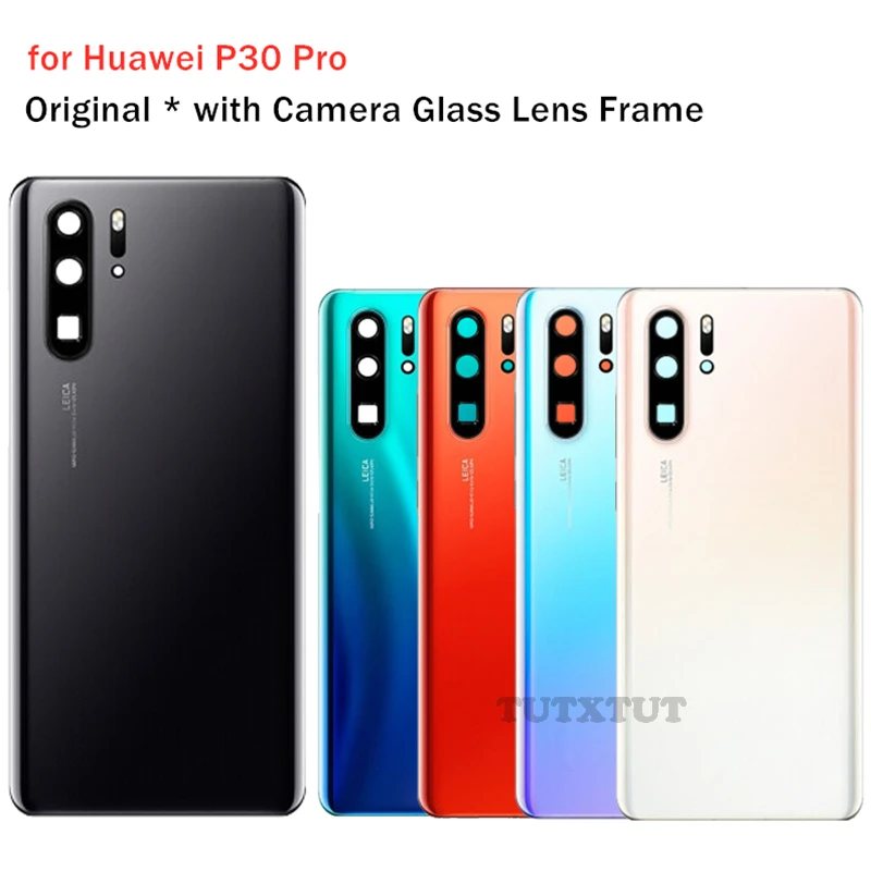 Для huawei P30 Pro задняя крышка батарейного отсека стеклянная задняя крышка корпуса дверная камера стеклянная рамка объектива Запасные части для ремонта