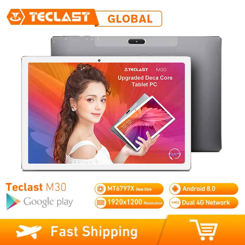 Teclast M30 10,1 дюймов 4G Phablet Планшеты Android 8,0 3 ГБ ОЗУ 64 Гб ПЗУ 1920x1200 планшетный ПК MT6797 X27 Deca Core 7500 мАч gps