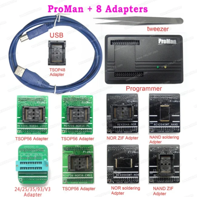 ProMan 8 Adapters SPI драйвер ICSP Улучшенная плата адаптера для Minipro TL866II Plus USB программатор SPI Flash в цепи Программирование адаптер - Цвет: ProMan 8 Adapters