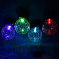 outdoor hanging solar lights solar powered crackle glass ball lights waterproof tree hanging outdoor globe lights with handle