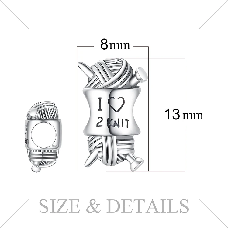 JewelryPalace 925 пробы серебро я люблю Вязание Шарм Бисер для мамочек и дочери Новая горячая Распродажа красивые подарки