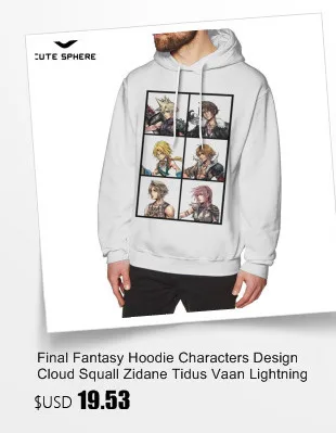 Final Fantasy/футболка с изображением персонажей из мультфильма Final Fantasy; хлопковая Футболка с изображением молнии