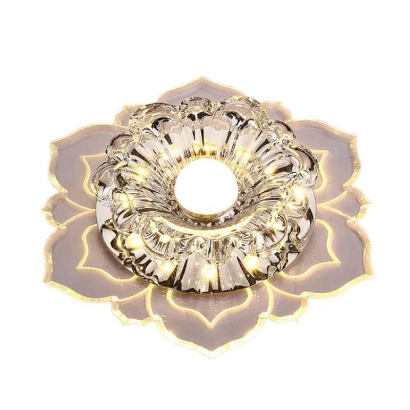 

5W Crystal Flower LED Ceiling Light for Room Acrylic Surface/Concealed Mounted Ceiling Lamp Fixture for Aisle Corridor Entrance