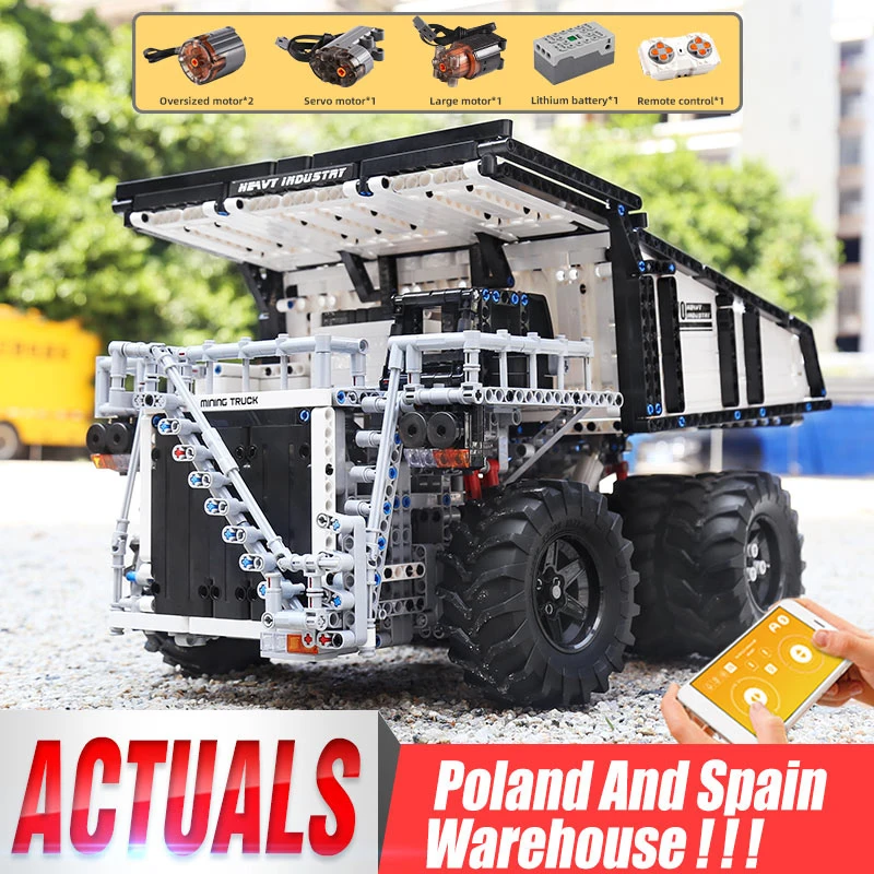 

Mould King 13170 Compatible 29699 Liebher Terex T284 Mining Excavator Dump truck Motor Car Model Building Blocks Bricks