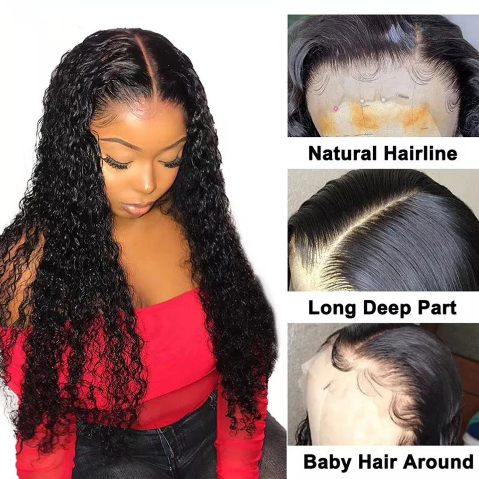 

Kinky Curly Lace Human Hair Wigs Transparent Lace Curly Human Hair Wigs With Baby Hair Pre Plucked Peruvian Hair Lace Wigs